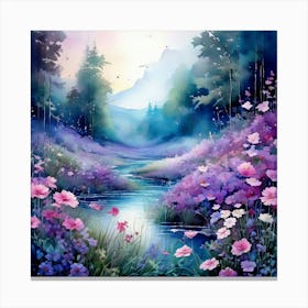 River Of Flowers Canvas Print