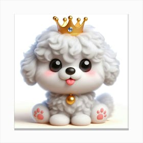 Poodle Dog With A Crown Canvas Print
