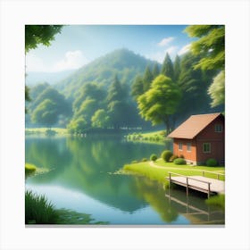 Peaceful Countryside Lake 2023 11 07t103900 Canvas Print