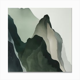 Japanese Watercolour Of Mount Hotaka 1 Canvas Print