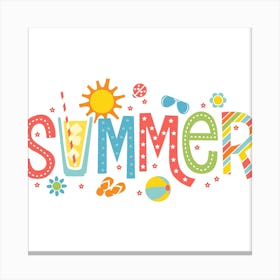 Summer Word Art Canvas Print