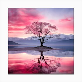 Lone Tree At Sunset 1 Canvas Print