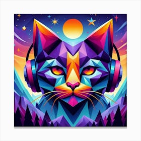 Hazel Low Poly Cat Canvas Print