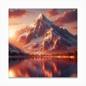 Sunset In The Mountains Canvas Print