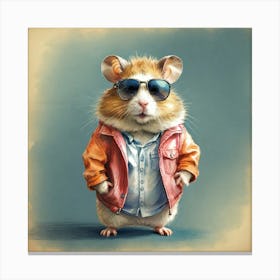 Hamster In Sunglasses 1 Canvas Print