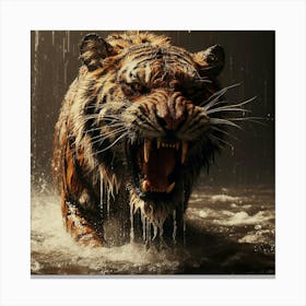 Tiger In The Rain 1 Canvas Print