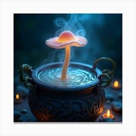 Flux Dev A Delicate Glowing Mushroom With A Cap Resembling A P 3 Canvas Print