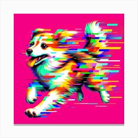 Glitch dog, Glitch art 3 Canvas Print