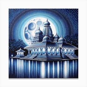 Moonlight Over A Temple Canvas Print