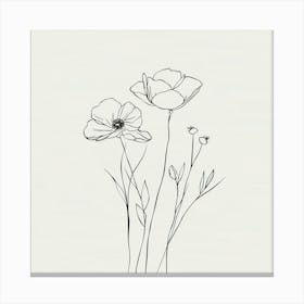 Line Drawing Of Flowers 4 Canvas Print