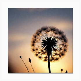 Sunset Dandelion 6 Canvas Print