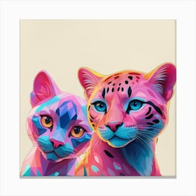 Pink cats Canvas Print