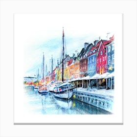 Copenhagen Harbor.Wall prints. Canvas Print