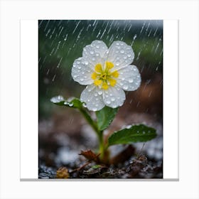 Rain on a flower Canvas Print