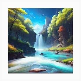 Waterfall In The Forest 31 Canvas Print