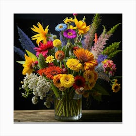 Wildflowers In A Vase Canvas Print