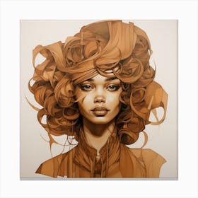 Woman With Curly Hair Canvas Print