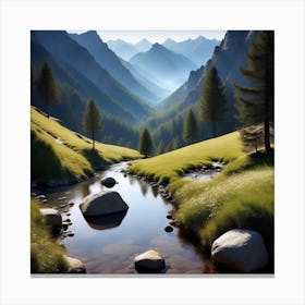 River In The Mountains 7 Canvas Print