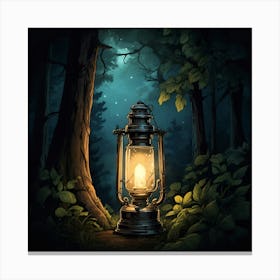 Lantern In The Forest Canvas Print