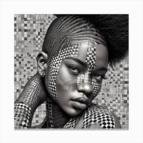 Checkered Woman Canvas Print