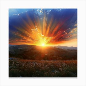 Sunset Over The Mountains Canvas Print