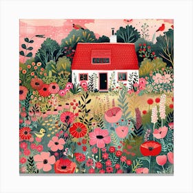 Cottage In The Garden Canvas Print