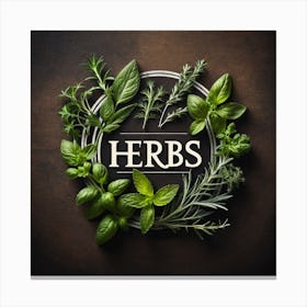 Herbs On A Dark Background Canvas Print