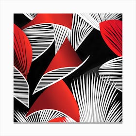 Abstract Red And White Pattern vector art Canvas Print