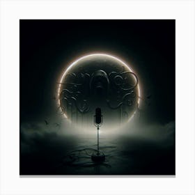 Microphone In The Dark Canvas Print