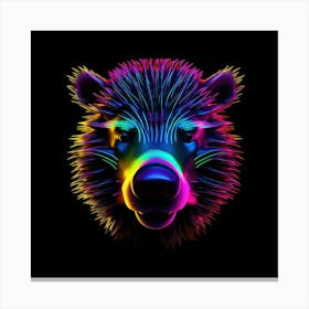 Neon Bear Head 3 Lienzo