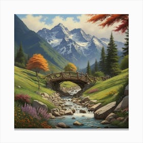 Bridge Over The Stream Canvas Print