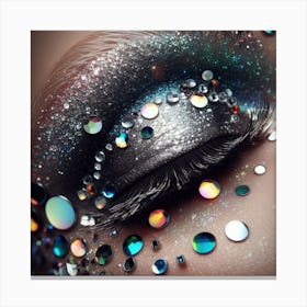 Close Up Of A Woman'S Eye With Glitter Canvas Print