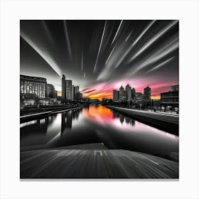 Sunset Over The River 4 Canvas Print