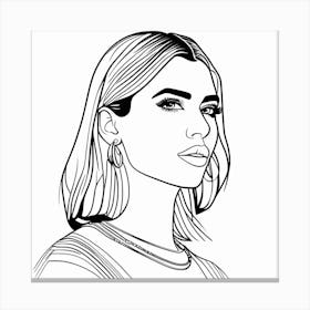 dua lipa art drawing portrait Canvas Print