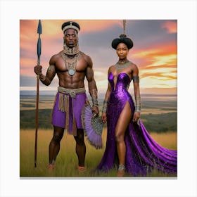 Black King And Queen Canvas Print