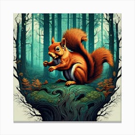 Squirrel In The Woods 41 Canvas Print
