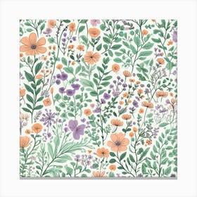 Floral Seamless Pattern Canvas Print