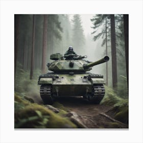 M60 Tank In The Forest Canvas Print