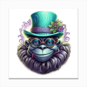 Gorilla In Top Hat Canvas Print