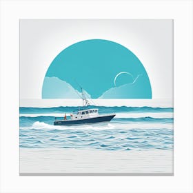 Fishing Boat In The Ocean Canvas Print