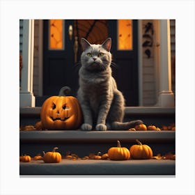 Halloween Cat 24 Canvas Print