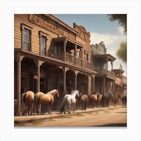 Horses In The West 2 Canvas Print