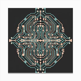 patterns resembling circuitry, representing the intersection of technology and nature 16 Canvas Print