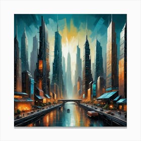 Futuristic Cityscape 10 Canvas Print