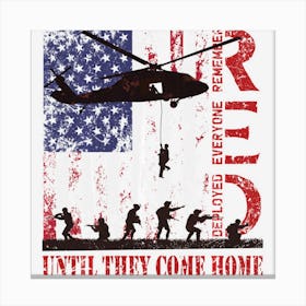 Red Friday Military Remember Everyone Deployed Army Us Flag Canvas Print