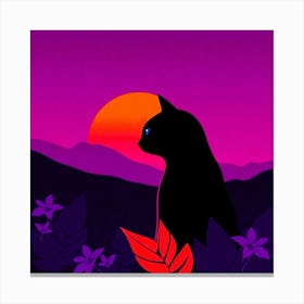 Cat At Sunset Canvas Print