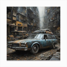 Car In A City Canvas Print