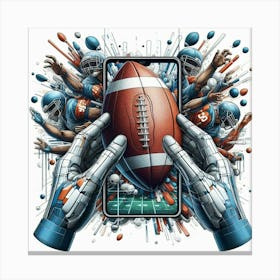 Football with Hands Canvas Print