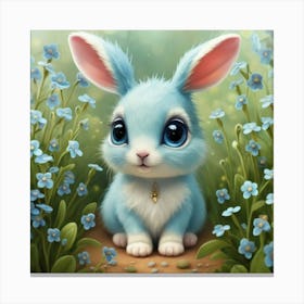 Little Blue Bunny Canvas Print