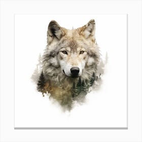 Wolf In The Forest 8 Canvas Print